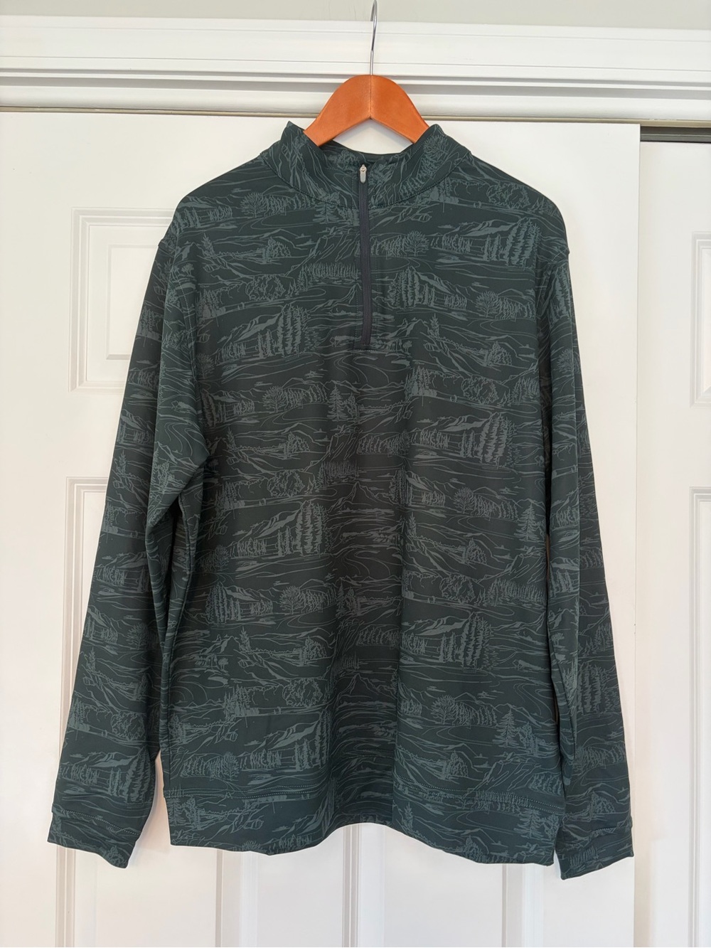Peter Millar mens Long-Sleeve athletic Quarter-Zip - Dark Green